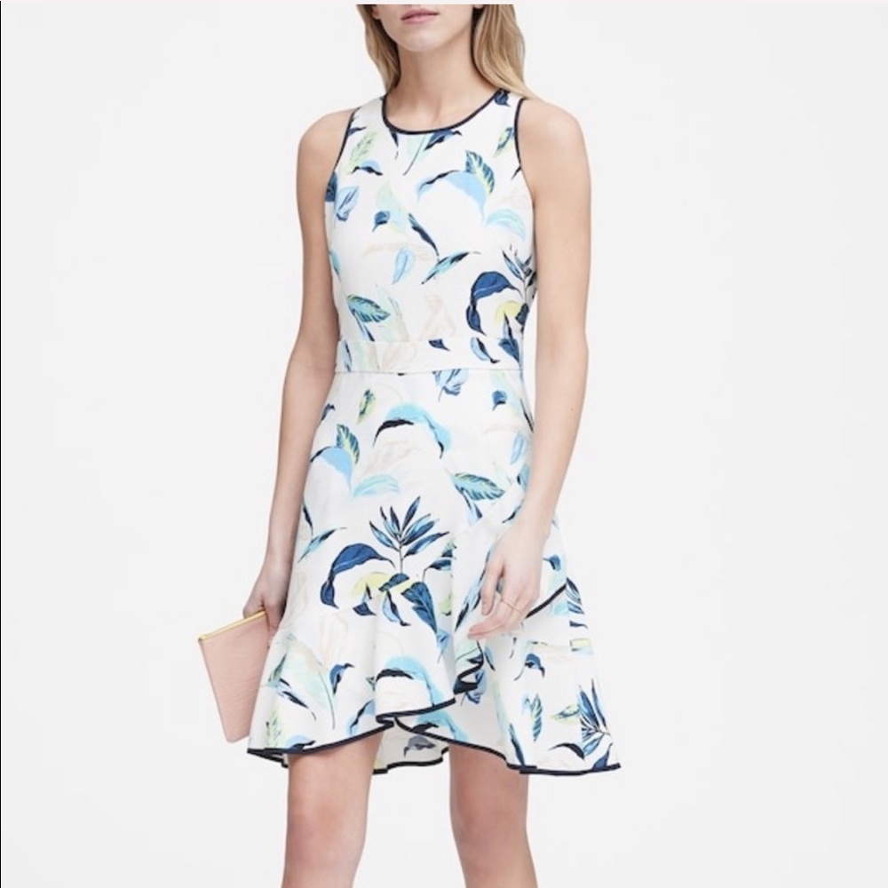 Floral Ruffle Wrap Racerback Dress